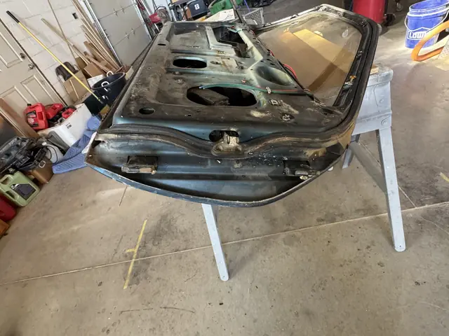 Door off the car, on a stand